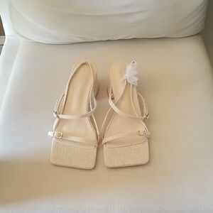 Public Desire Cream Heels with Minimalist Design